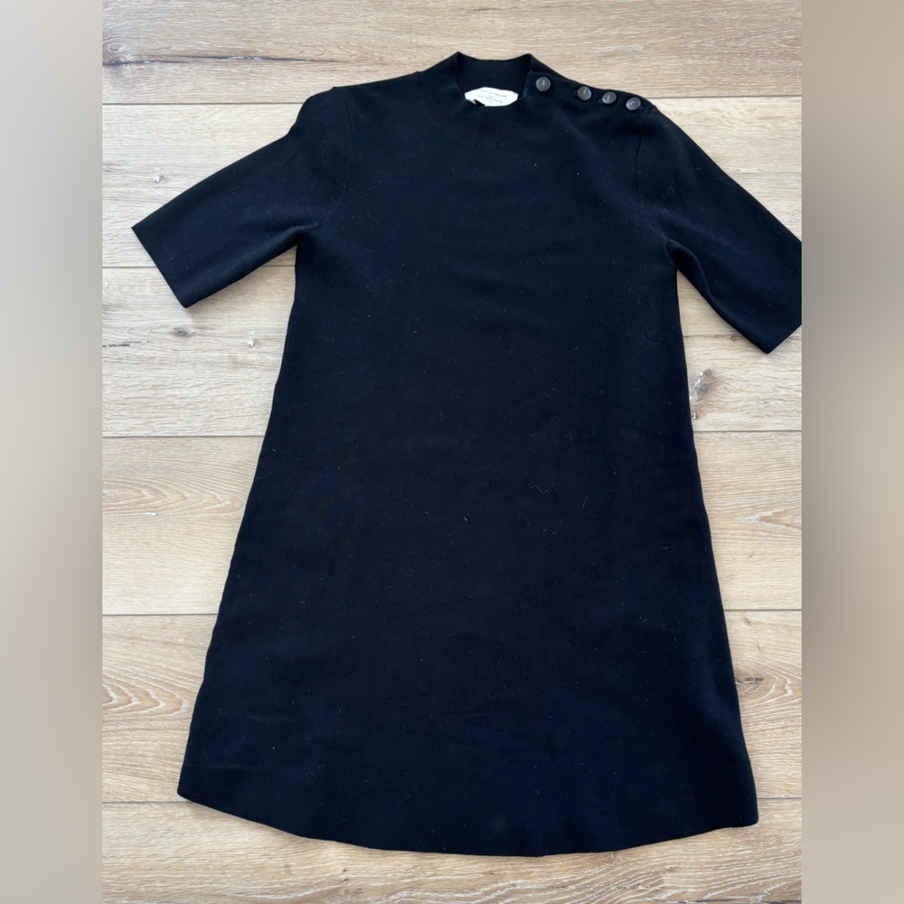 Black Sezane swing dress with button detail (size S)